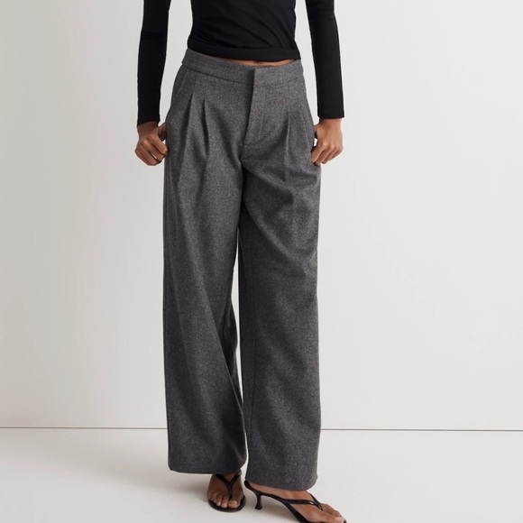 Madewell The Harlow Low-Slung Wide-Leg Pant Mid Gray...